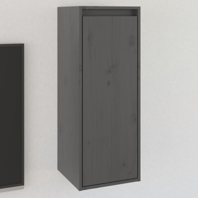 Armario de pared de madera maciza de pino gris 30x30x80 cm