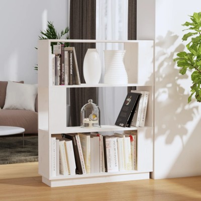 Estantería/divisor de espacios madera pino blanco 80x25x101 cm