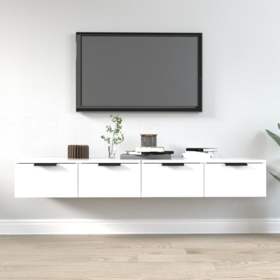 Armarios de pared 2 unidades contrachapada blanco 68x30x20 cm