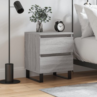 Mesita de noche madera de ingeniería gris Sonoma 40x35x50 cm