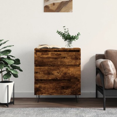 Aparador madera contrachapada color roble ahumado 60x35x70 cm
