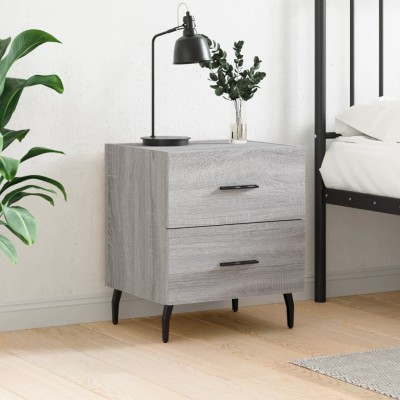 Mesita de noche madera de ingeniería gris Sonoma 40x35x47,5 cm