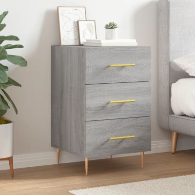 Mesita de noche madera de ingeniería gris Sonoma 40x40x66 cm