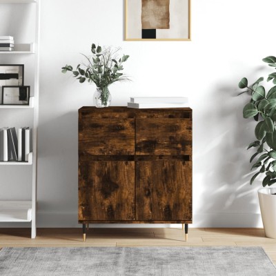 Aparador madera contrachapada color roble ahumado 60x35x70 cm