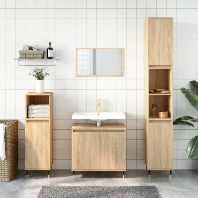 Armario de baño madera de ingeniería roble Sonoma 58x33x60 cm