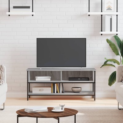 Mueble de TV madera contrachapada gris Sonoma 100x35x45 cm