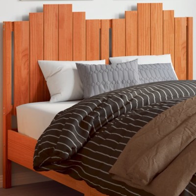 Cabecero de cama madera maciza de pino marrón cera 135 cm