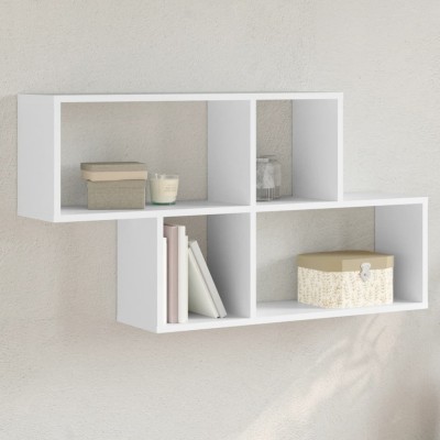 Estantería de pared madera ingeniería blanco 100x20x53 cm