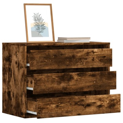 Cajonera de esquina madera ingeniería roble ahumado 80x41x58 cm