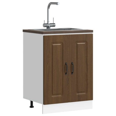 Mueble bajo para fregadero Kalmar roble marrón 60x46x81,5 cm