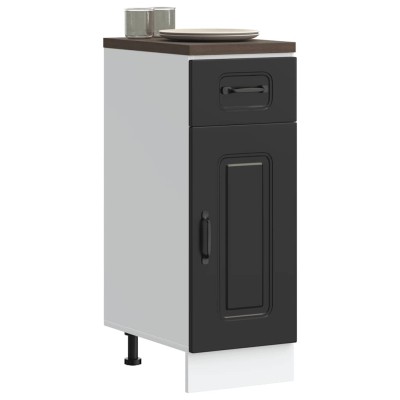 Mueble bajo de cocina Kalmar madera de ingeniería negra