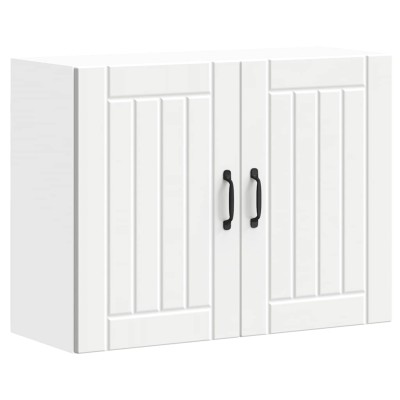 Armario de pared de cocina Lucca madera ingeniería blanca