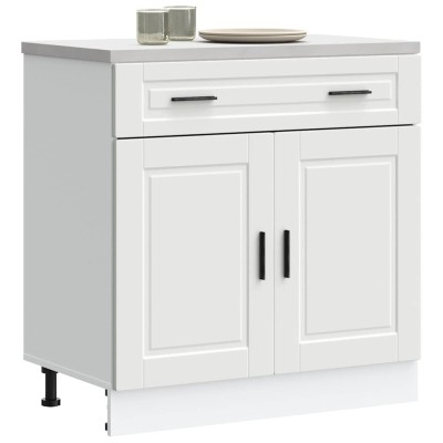 Mueble bajo de cocina Porto madera contrachapada blanca
