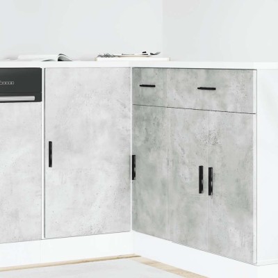 Mueble bajo para fregadero "Lyon" de madera de ingeniería gris hormigón