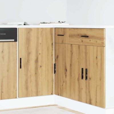Mueble bajo para fregadero "Lyon" de madera de ingeniería de roble artesanal