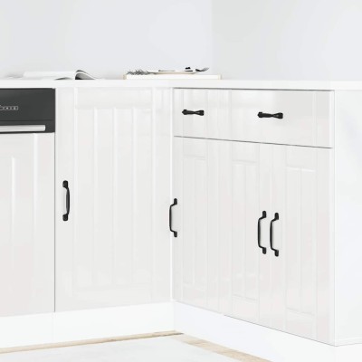 Mueble bajo de cocina Lucca blanco brillante