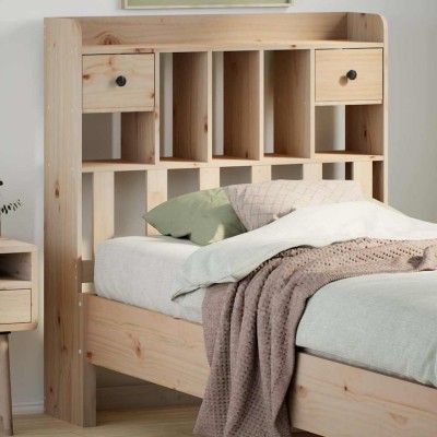 Cabecero de cama con almacenaje madera maciza de pino 90 cm