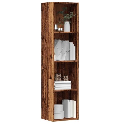 Estantería de madera ingeniería madera envejecida 36x30x143 cm