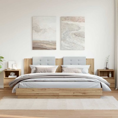 Mesitas noche 2 uds madera ingeniería roble artisan 40x40x50 cm