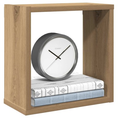 Estantes cubo de pared 2 uds madera roble artisan 30x15x30 cm