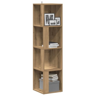 Mueble de esquina madera ingeniería roble artisan 33x33x132 cm