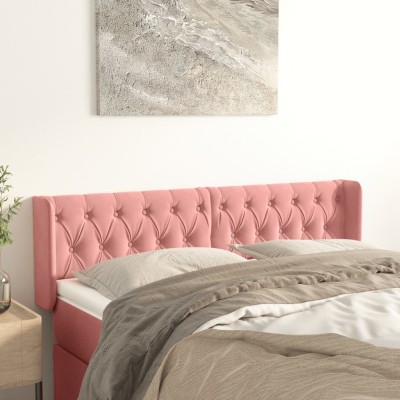 Cabecero de terciopelo rosa 147x16x78/88 cm