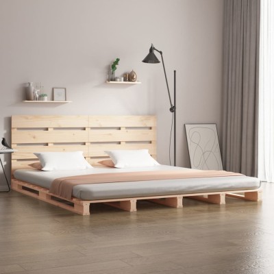 Estructura de cama sin colchón madera maciza de pino 180x200 cm