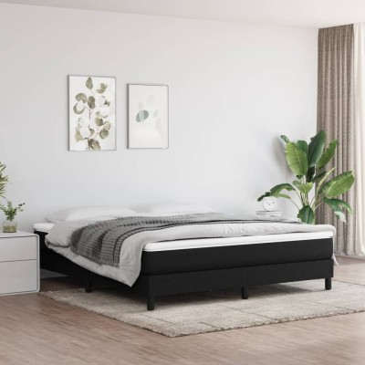 Cama sin colchón tela negro 160x200 cm