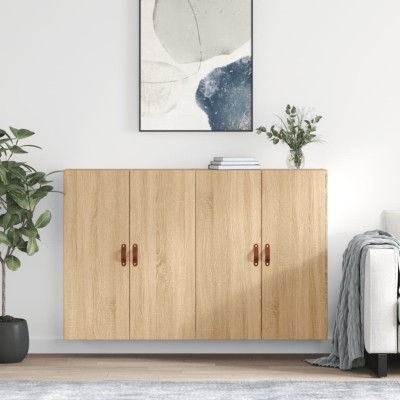 Armario de pared 2 unidades roble Sonoma 69,5x34x90 cm