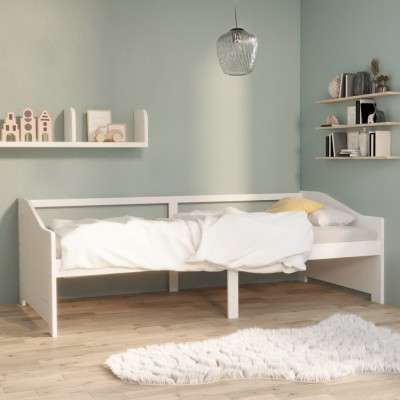 Sofá cama de 3 plazas sin colchón blanco 90x200 cm