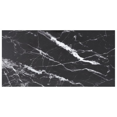 Tablero mesa diseño mármol vidrio templado negro 100x50 cm 6 mm