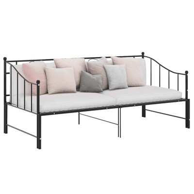 Estructura sofá cama extraíble sin colchón metal negro 90x200cm