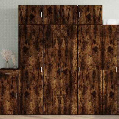 Armario de madera de ingeniería roble ahumado 70x42,5x225 cm
