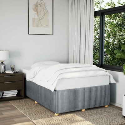 Estructura de cama sin colchón tela gris claro 120x200 cm