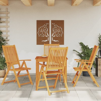 Juego de comedor de jardín 5 piezas madera maciza de acacia
