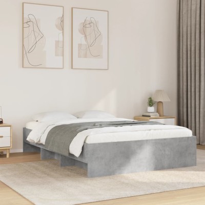 Estructura de cama madera de ingeniería gris hormigón 140x200cm