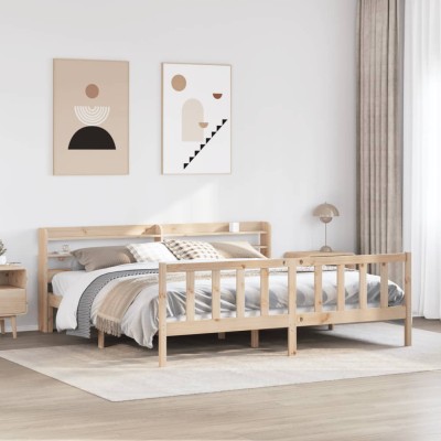 Estructura de cama sin colchón madera maciza de pino 180x200 cm