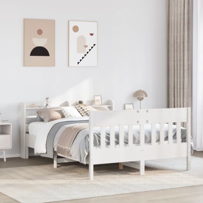 Estructura de cama sin colchón madera maciza de pino 160x200 cm