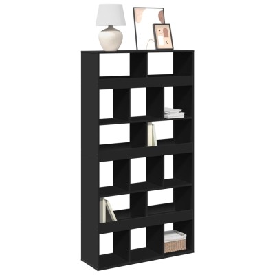 Estantería de madera de ingeniería negra 100x33x187,5 cm