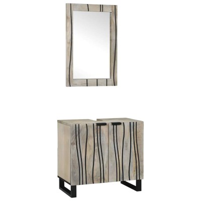Juego de muebles de baño 2 pcs Blanco 62 x 33 x 58 cm