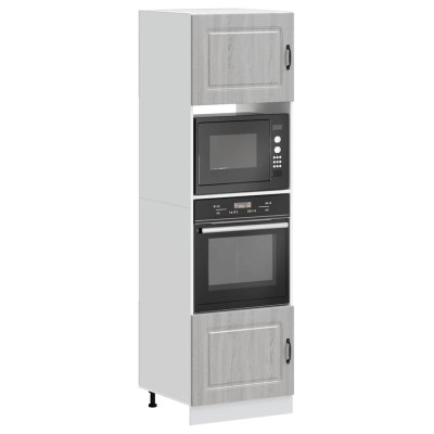 Armarios para horno (2 unidades) "Kalmar" Gris Sonoma Madera de ingeniería
