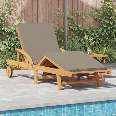 Tumbona 2 pcs Taupé 40 x 40 x 40cm Madera maciza de Acacia