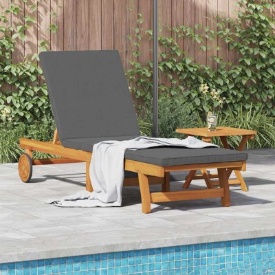 Tumbona 2 pcs Marrón 40 x 40 x 40cm Madera maciza de Acacia
