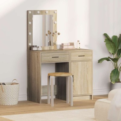 Mesa de tocador con cajón 2 pcs Marrón 50 x 41 x 135 cm