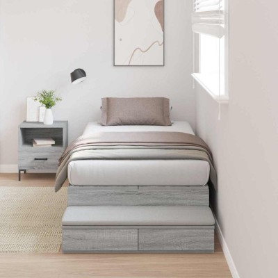 Cama con almacenamiento Gris sonoma 236.5 x 90 x 31.5 cm