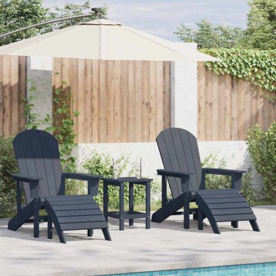 Muebles de lounge para jardín 2 pcs Azul Marino 74 x 82 x 90cm