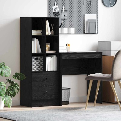 Escritorio con almacenamiento 2 pcs Roble negro 80 x 50 x 76 cm