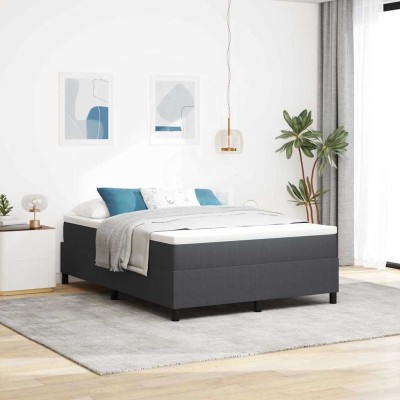 Cama tipo Box Spring Gris oscuro 160 x 200 cm Telas de pana