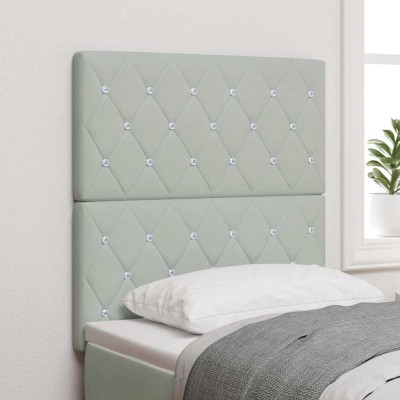 Cabecero de Terciopelo Argyle Gris claro 80 cm Terciopelo