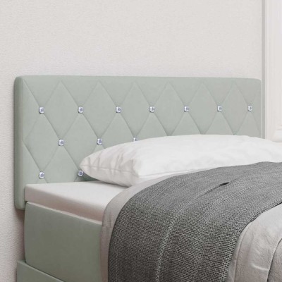 Cabecero LED Argyle con cabecera Gris claro 100 cm Terciopelo